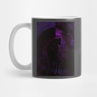 Portrait, digital collage, special processing. Bizarre. Dark man figure, like pirate. Death itself. Violet and blue. Mug